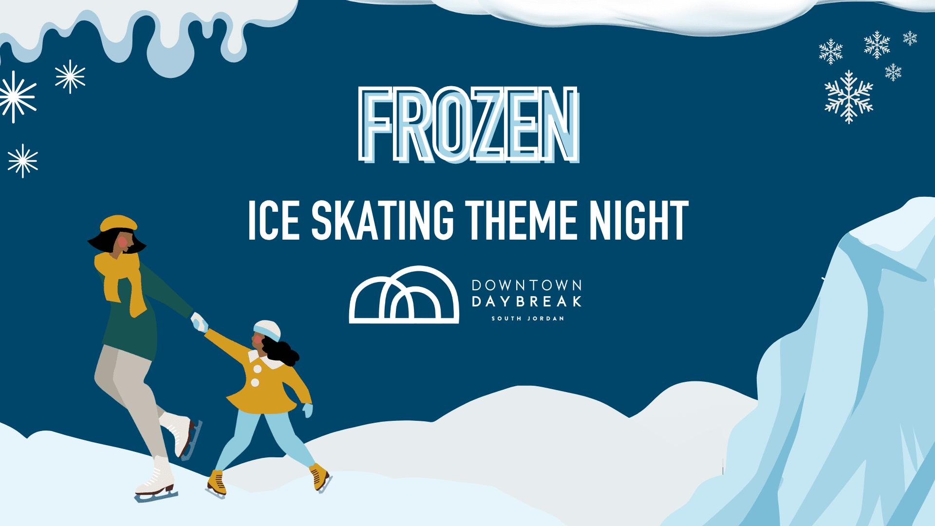 frozen themed skate night hero image